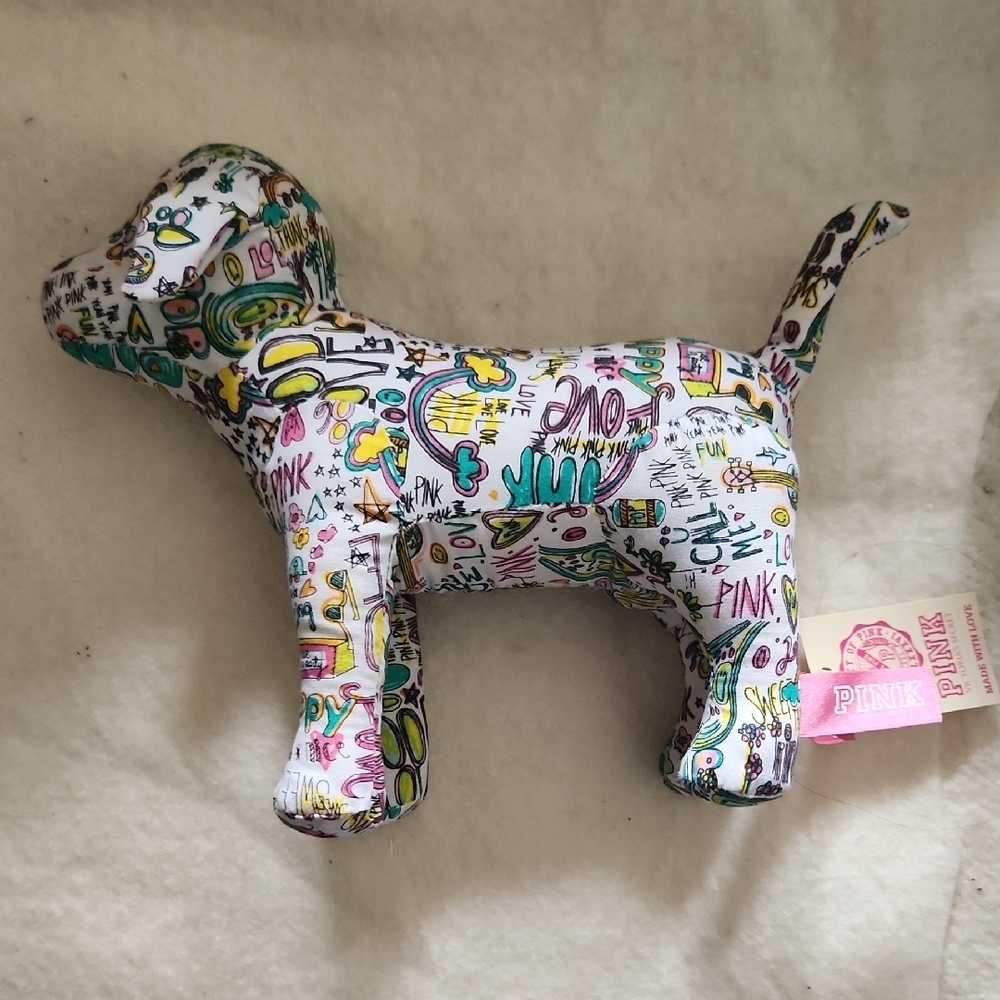 PINK Victoria's Secret Multicolor Graphic Dog Toy